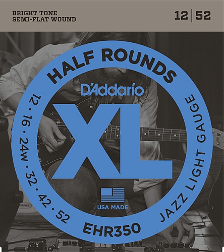 D'Addario EHR350 Half Round    , Jazz Light, 12-52