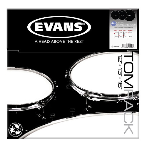 Evans ETP-ONX2-S Onyx Coated Standard      12"/ 13"/ 16"