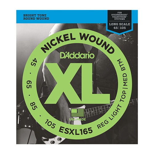 D'Addario ESXL165 Nickel Wound    -, Med, 45-105,   2 , Long Scale