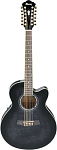 Фото:IBANEZ AEL2012E TRANSPARENT BLACK SUNBURST Акустическая гитара, 12-струнная