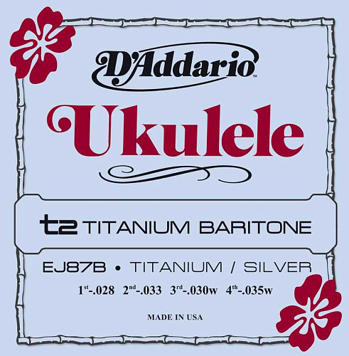 D'Addario EJ87B Titanium Комплект струн для укулеле баритон