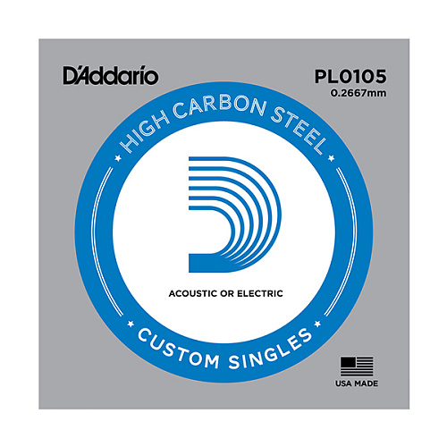 D'Addario PL0105 Plain Steel Отдельная струна без обмотки, сталь, .0105***