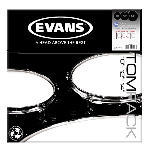 Evans ETP-ONX2-F Onyx Coated Fusion      (10", 12", 14")