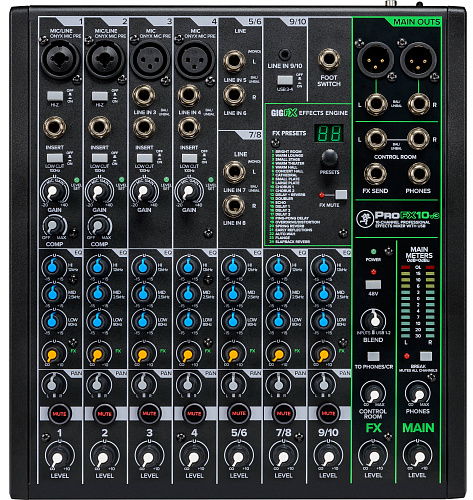 MACKIE ProFX10v3 10-канальный микшер с процессором эффектов и USB