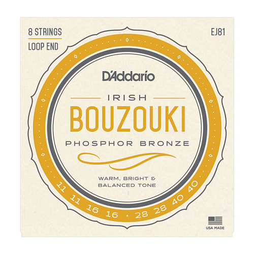 D'Addario EJ81 Комплект струн для ирландского бузуки, фосфорная бронза