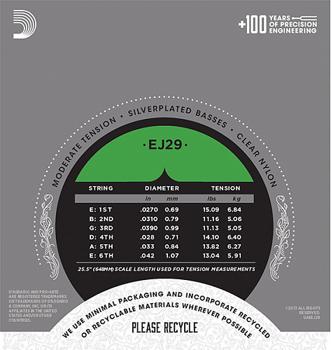 D'Addario EJ29 CLASSIC Струны для классической гитары