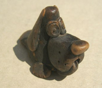 Керамика Щипановых SM03 Свистулька маленькая Собака, обварная