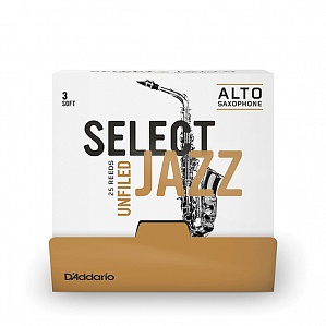 Rico RRS01ASX3S-B25 Select Jazz Трости для саксофона альт, размер 3, мягкие (Soft), 25шт