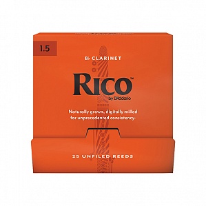 Rico RCA0115-B25 Rico Трости для кларнета Bb, размер 1.5, 25шт в индивидуальной упаковке
