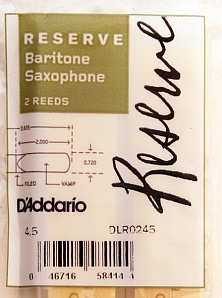 Rico DLR0245 Reserve Трости для саксофона баритон, 2шт
