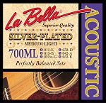 Фото:La Bella 700ML Комплект посеребренных струн для акустической гитары 011-052