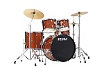 Фото:Tama ST52H6-SCP StageStar Ударная установка из 5-ти барабанов со стойками (тарелки в комплект не входят), цвет искрящийся оранжевый