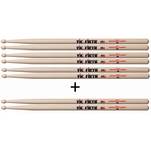 Vic Firth P7A.3-7A.1 Барабанные палочки, материал орех, деревянные наконечники (4 пары по цене 3х)