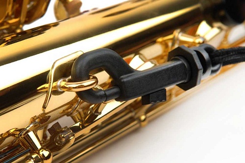 Rico SJA13 Ремень для саксофона сопрано/альт, черный нейлон, крючок-карабин
