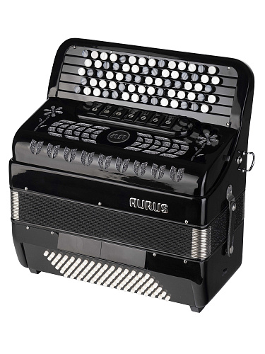Aurus JH5096-BLACK Аккордеон кнопочный 70/96/7/2, черный, с футляром