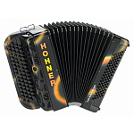 Фото:HOHNER Fun Nova II 80 Iight (A7019) black airbrush Кнопочный аккордеон 3/4, гриф B