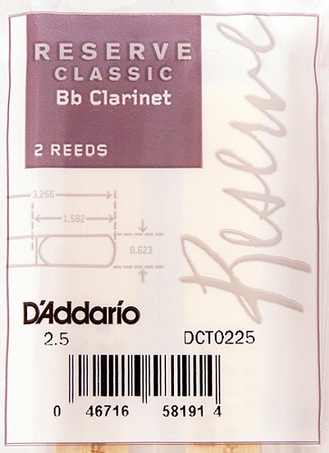 Rico DCT0225 Reserve Classic Трости для кларнета Bb, размер 2.5, 2 шт.