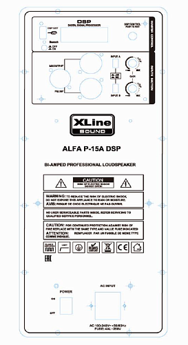 Xline ALFA P-15A DSP Акустическая система активная 2полосная с DSP и BT, 15"+1.75", усилитель: 350 Вт
