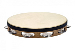 Фото:Meinl TAH1WB Traditional Тамбурин 10", с кожей, 1 ряд бубенцов, коричневый
