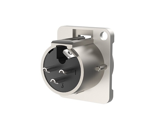 Roxtone RX3MD-NT Разъем Cannon (XLR) панельный папа, 3-х контактный, цвет: серебро