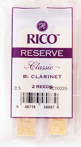 Rico RCT0225 Reserve Classic Трости для кларнета Bb, размер 2.5, 2шт.