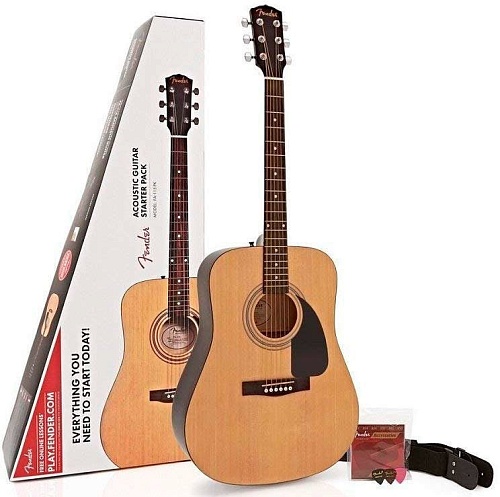 Fender FA-115 Dread Pack V2 NAT WN Комплект: акустическая гитара + набор аксессуаров