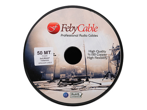Feby Cable FC225BK-100 Кабель акустический, черный, 100 м