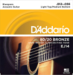 Фото:D'Addario EJ14 Bronze 80/20 Струны для акустической гитары, 12-56, Light Top/Medium Bottom/Bluegrass