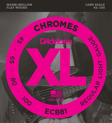D'Addario ECB81 Chromes    -, Light, 45-100, Long Scale