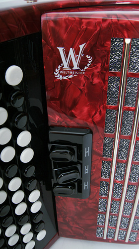 Weltmeister Romance602-II-72/60-RD Romance 602 Аккордеон кнопочный 60/72/II/3, красный