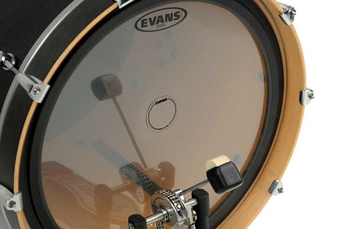 Evans EQPC1 EQ Наклейка на рабочий пластик бас-барабана, прозрачная, одиночная педаль