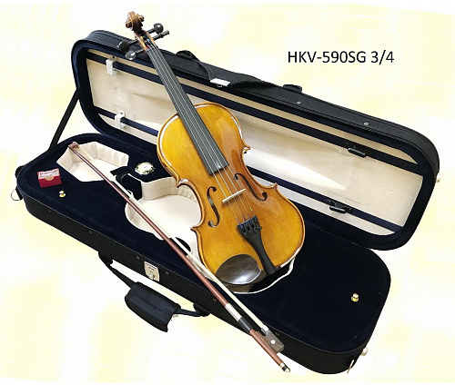 Hans Klein HKV-590SG 3/4 (пр-во Германия) Скрипка (КОМПЛЕКТ кейс+смычок+канифоль)