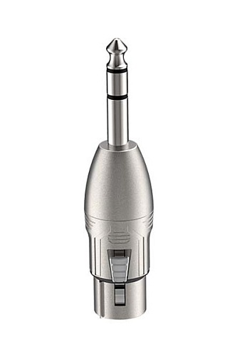 Roxtone RA3XFJM Переходник 3P XLR Female - 6.3 stereo Jack Male, Metal