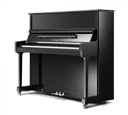 Ritmuller RS130(A111) Пианино, 130 см, цвет чёрный, полированное, серебряная фурнитура, Premium