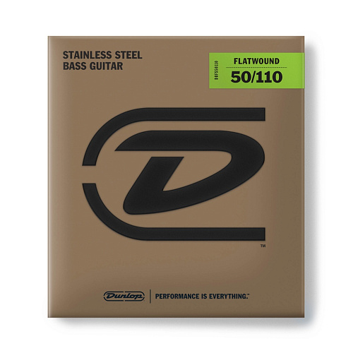 Dunlop DBFS50110 Flatwound Комплект струн для бас-гитары, 50-110