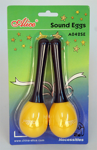 Alice A042SE Маракас-яйцо на пластиковой ручке 2шт, различные цвета