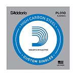 Фото:D'Addario PL010 PLAIN STEEL Отдельная стальная струна без обмотки 0.010" D`Addario***