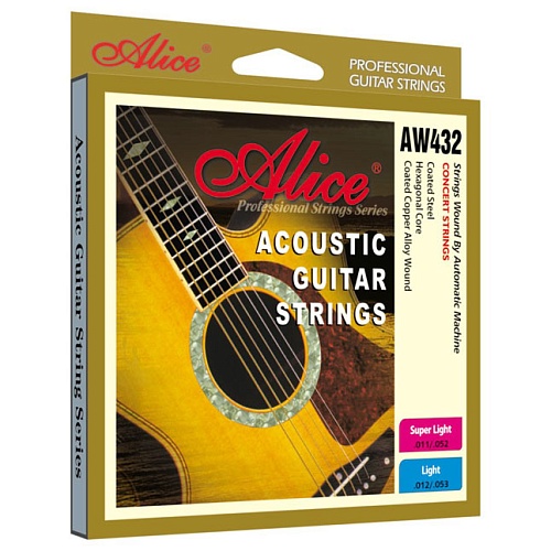 Alice AW432-SL Комплект струн для акустической гитары, медь, 11-52 [12]
