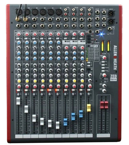 Allen&Heath ZED12FX Микшерный пульт 6 моно, 3 стерео, USB интерфейс
