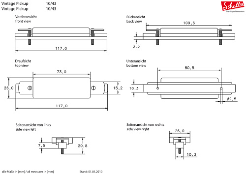 Schaller 16060203 (403) Pickup10/43 Звукосниматель для акустической гитары