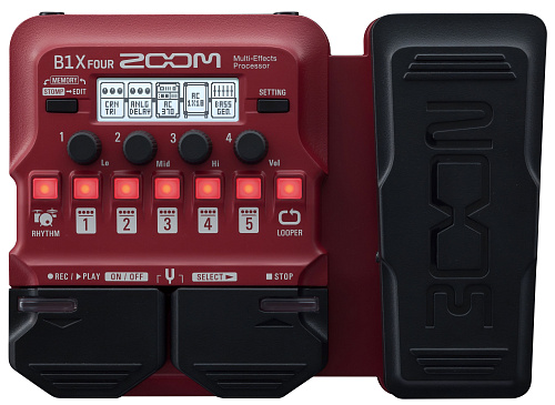 Zoom B1X FOUR Басовый процессор мультиэффектов с педалью экспрессии