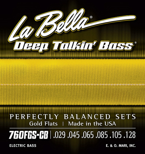 La Bella 760FGS-CB Gold Flats Комплект струн для бас-гитары 29-128