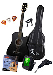 Фото:Foix FFG-2038CAP-BK Акустическая гитара+Аксессуары, черная