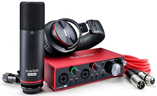 FOCUSRITE Scarlett 2i2 Studio 3rd Gen Студийный комплект (Scarlett 2i2 3rd Gen, наушники, микрофон, ПО, микрофонный кабель)