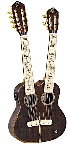 Ortega HYDRA-ZS Custom Built Series Укулеле тенор, с двумя грифами 4/8 струн, со звукоснимателем