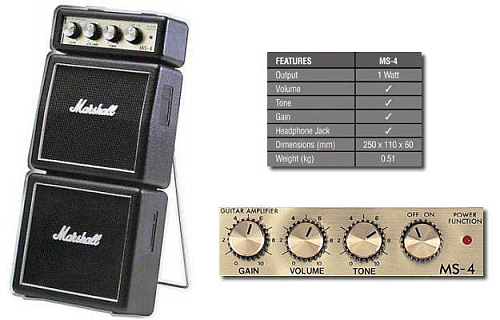 MARSHALL MS-4 MICRO STACK Гитарный транзисторный усилитель, 1 Вт
