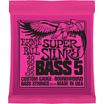 Фото:Ernie Ball P02824 Super Slinky Bass Комплект струн для 5-струнной бас-гитары, 40-125, никель