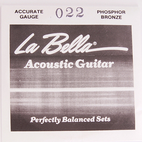 La Bella PW022 Отдельная струна для акустической гитары, 022, фосфорная бронза***