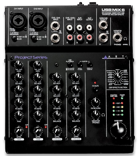 ART USB Mix 6 Аналоговый микшер со встроенным USB аудио интерфейсом и DSP эффектами