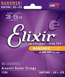 Фото:Elixir 11306 NANOWEB Комплект струн для акустической баритон гитары, бронза 80/20, 16-70
